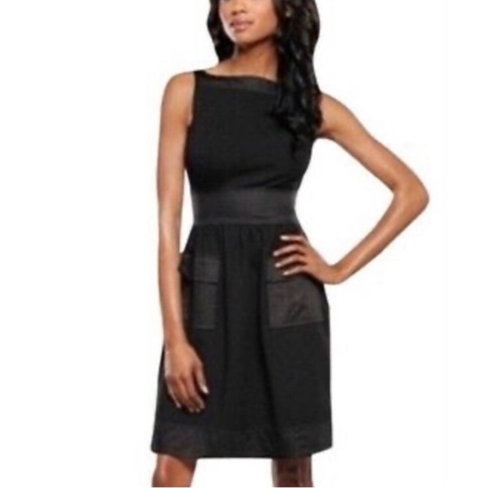 DVF Dress Diane von Furstenberg Black Zanne Pocket Bateau Neck Dress sz 10